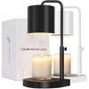 Candle Warmer Lamp Adjustable Height Dimmable with Timer Large Jar Candles Compatible - No Flame Scented Wax Warmer with 2 Bulbs - Mothers Day Gift -