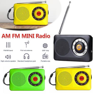 Portable Radio Telescopic Antenna Battery Operated Radio with Loud Speaker Headphone Jack Mini Radio for Walking Jogging