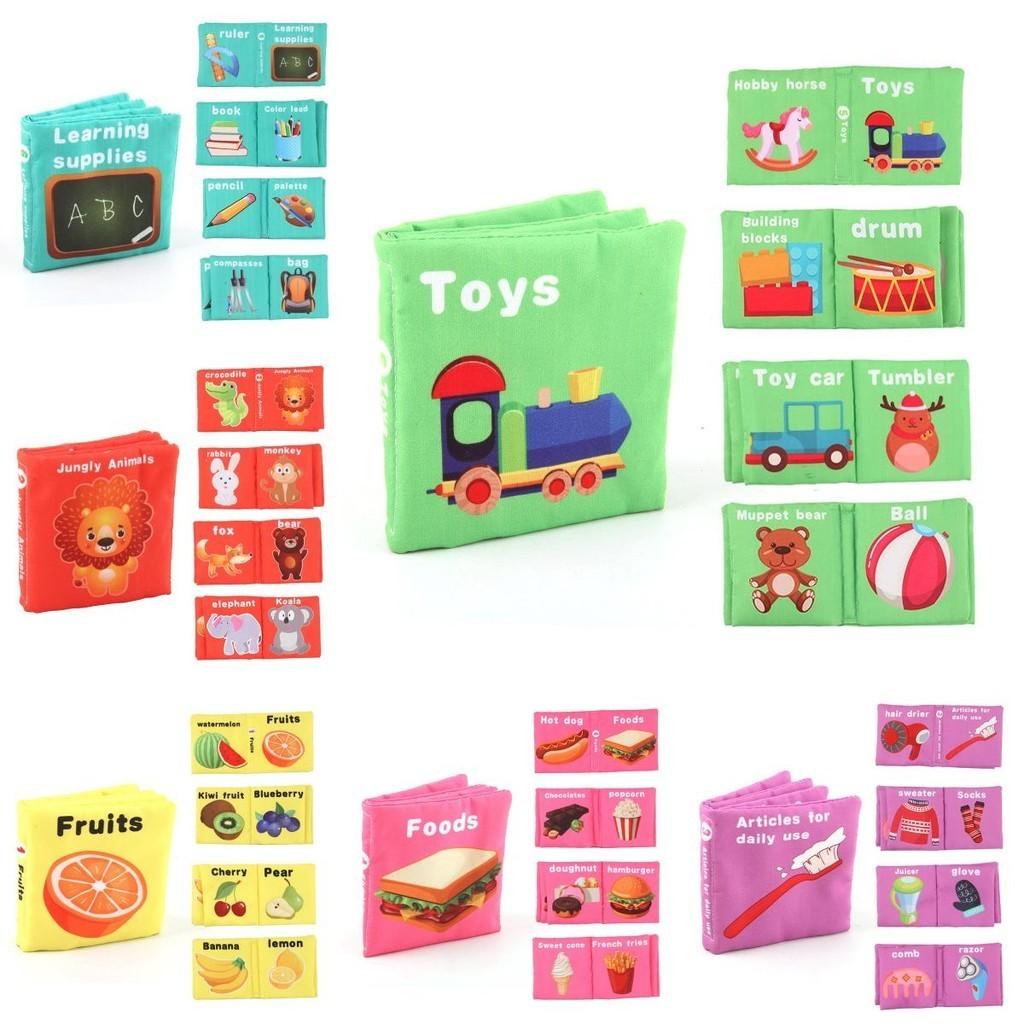 Baby English Palm 3d Cloth Book Newborn Soft Book Early Education Baby Cloth Book
