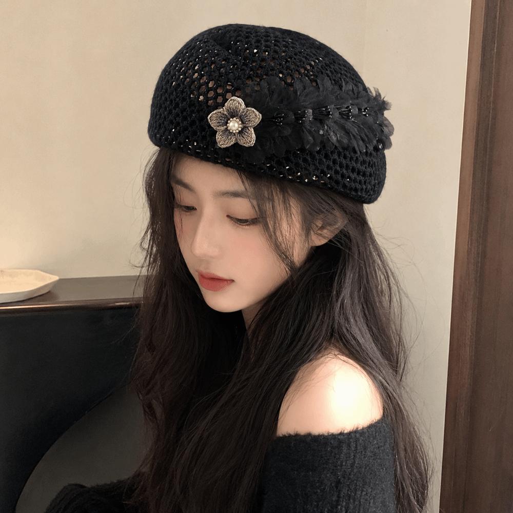 Versatile Beret Hat Hollow-Out Painter Hat Fashion Artist Hat  for Women