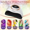 UV LED Nail Lamp 280W, 66 Beads, Auto Sensor, 4 Timer Settings, Fast Curing Gel Polish Dryer for Fingernails & Toenails