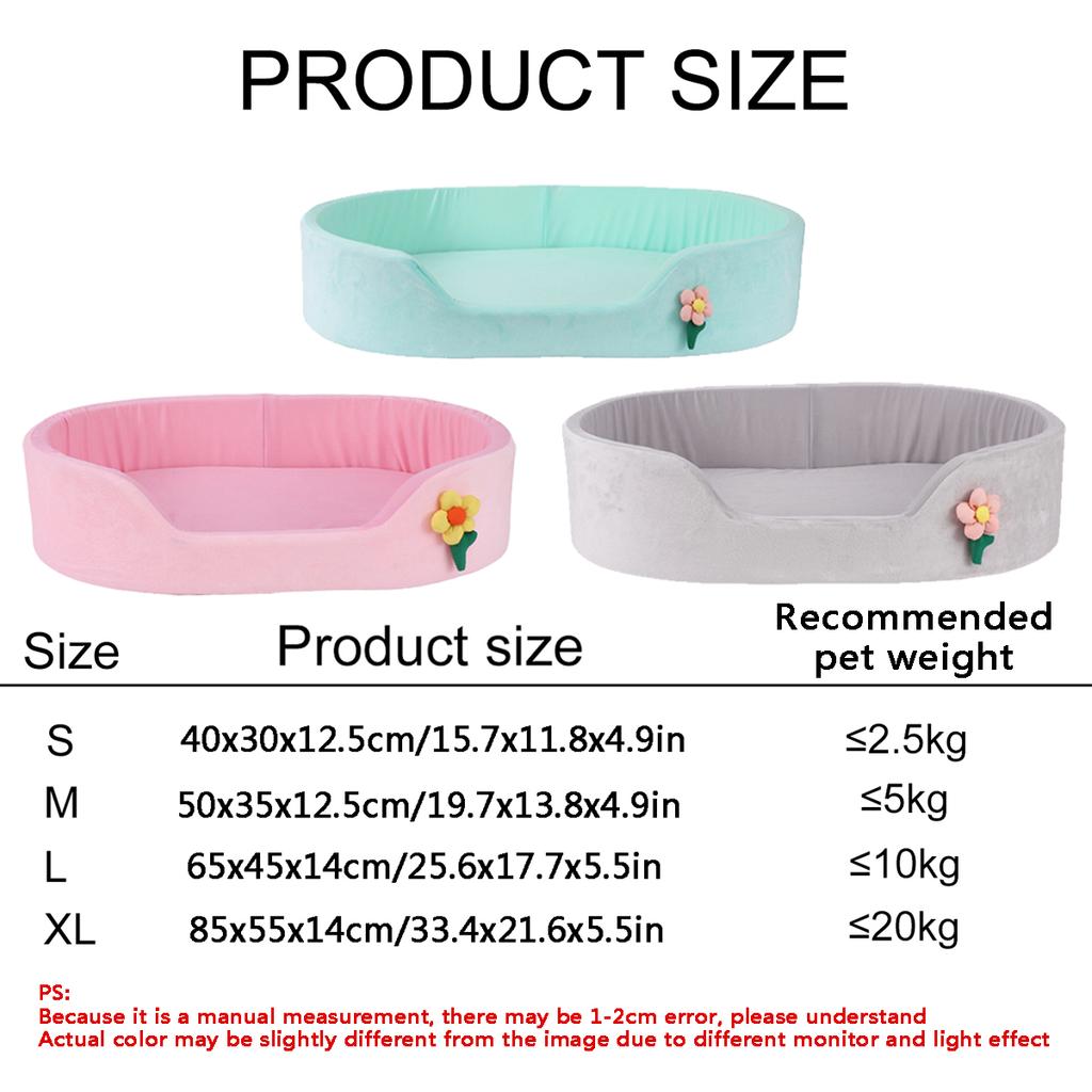 Elastic Flower Fencing Small Cat Bed Cushion Summer Breathable Cooling Dog Bed for Medium Dog Cushion Cat Basket Accessories