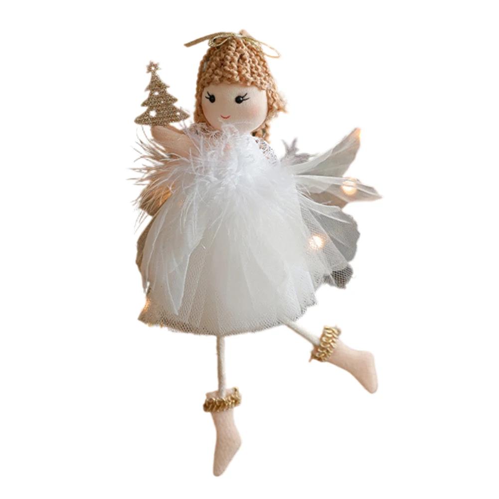 Festive Tree Decor Angel Hanging Decor Christmas Celebration Elegant Mesh Design For Holiday Decor Adorable Angel And Girl Decor