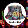 Sommer Vintage 80 90 Party Graffiti Fischerhut Männer Frauen Wendbar Panama Europäische Amerikanische Klassiker Bob Angeln Strand Sonnenhut