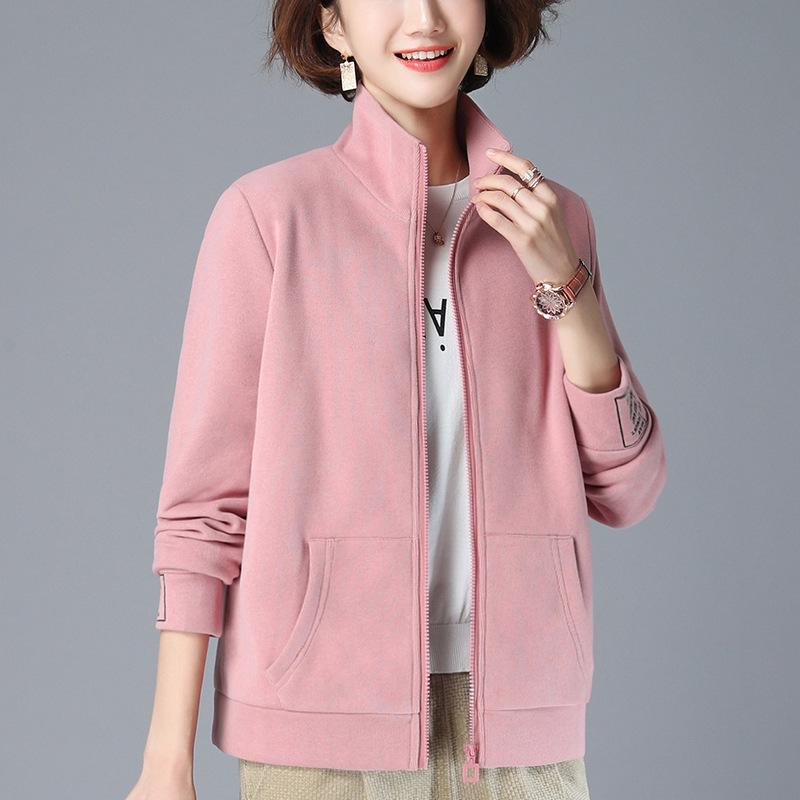 Women's 2024 Early Autumn Fleece Short Zipper Cardigan - Korean Style, Loose Fit, Fashionable Hoodless Jacket