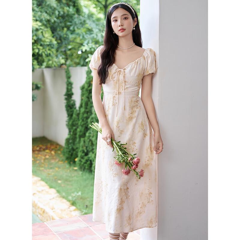 

MOKANA Women s Casual Mid-Length Short-Sleeve A-line Dress S