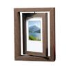 Dual-Sided 360° Rotating Wooden Picture Frame, Elegant Desktop Decor Holds Two 7-Inch Photos For Home Or Office Display
