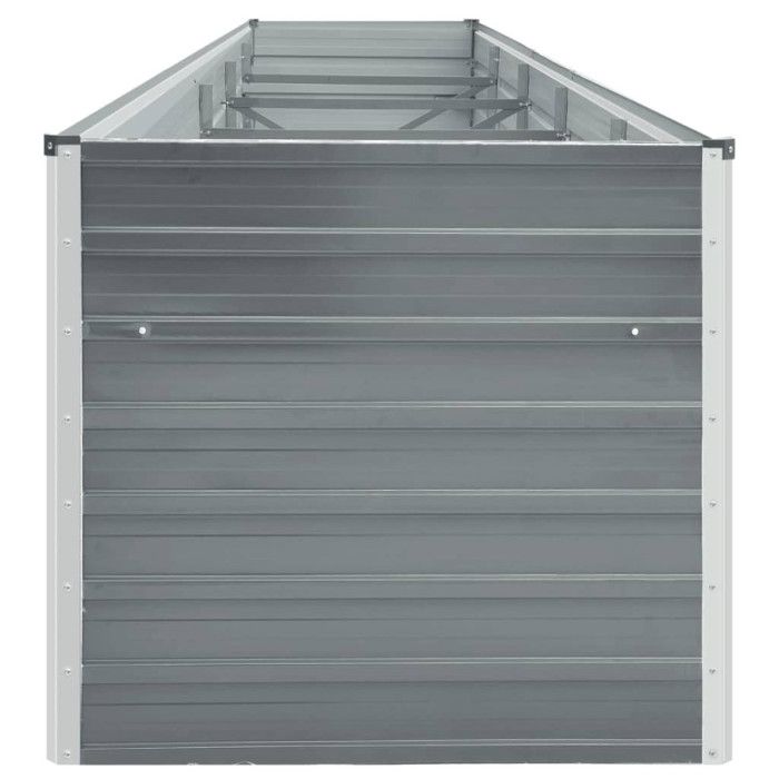 VidaXL Lit surélevé de jardin Acier galvanisé 400x80x45 cm Gris