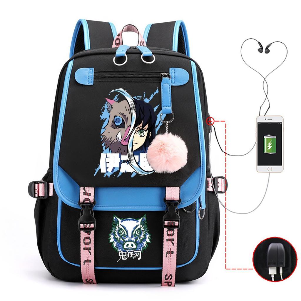 Ghost Extermination Surrounding Day Trend Backpack Large Capacity Student Schoolbag Multi-functional Leisure Outdoor Bag