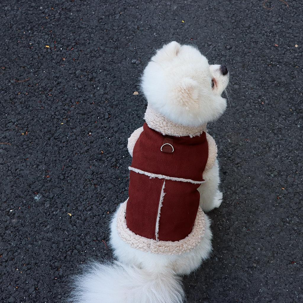 Dog Jackets Warm Plush Dog Vest for Winter Soft Fleece Lining Sweater for Small Dog Cat Cute Puppy for Autumn Winter Cold Weathe