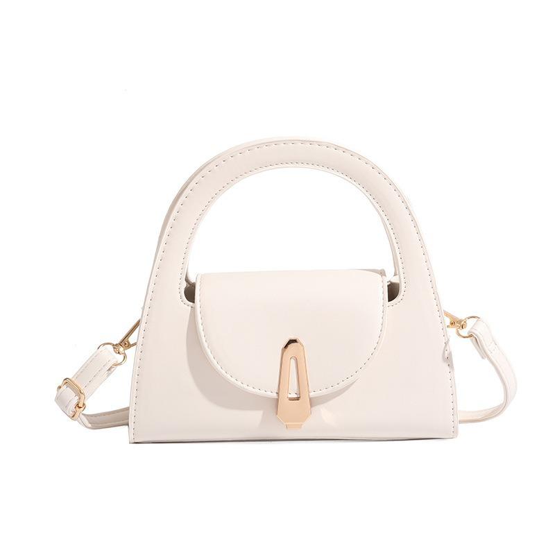 Niche High-End Handbag for Women New Semi-Circle Shoulder Bag Versatile Commuter Retro Lock Crossbody Bag Trendy