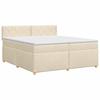 Boxspringbett mit Matratze Creme 200 x 200 cm Stoff