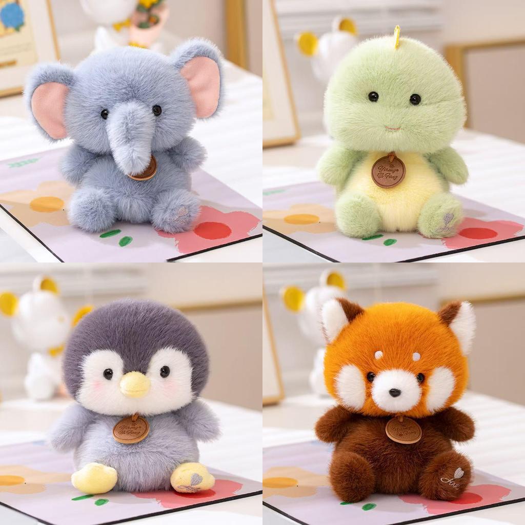 Panda Dinosaur Elephant Penguin Cartoon Animal Sitting Plush Pendant Doll