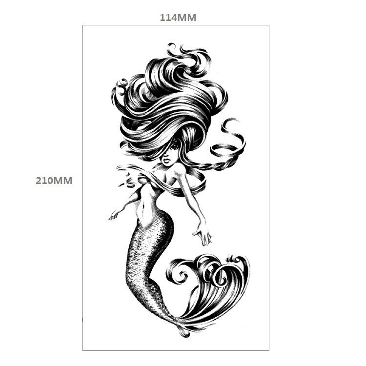 Red Rose Flower Arm Half Arm Tattoo Sticker Owl Hourglass Geometry Water Transfer Set Sticker