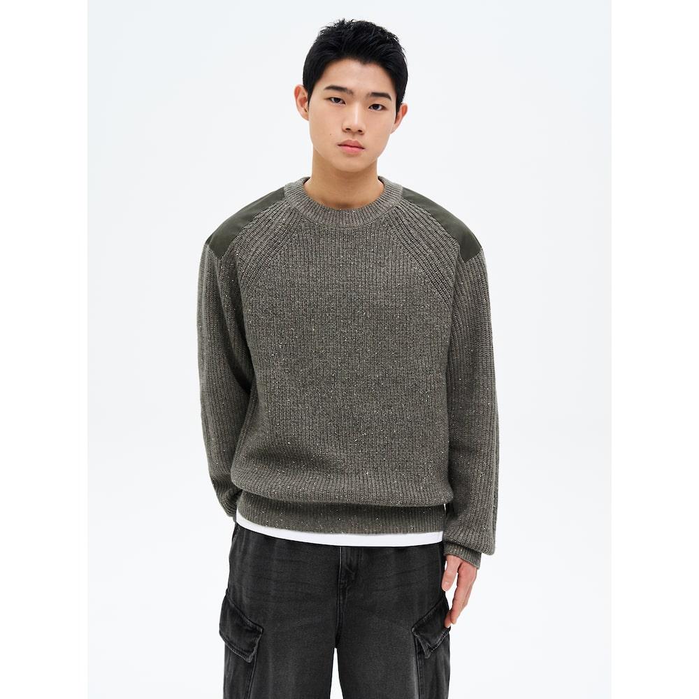 8seconds Woven Patch Round Knit Khaki
