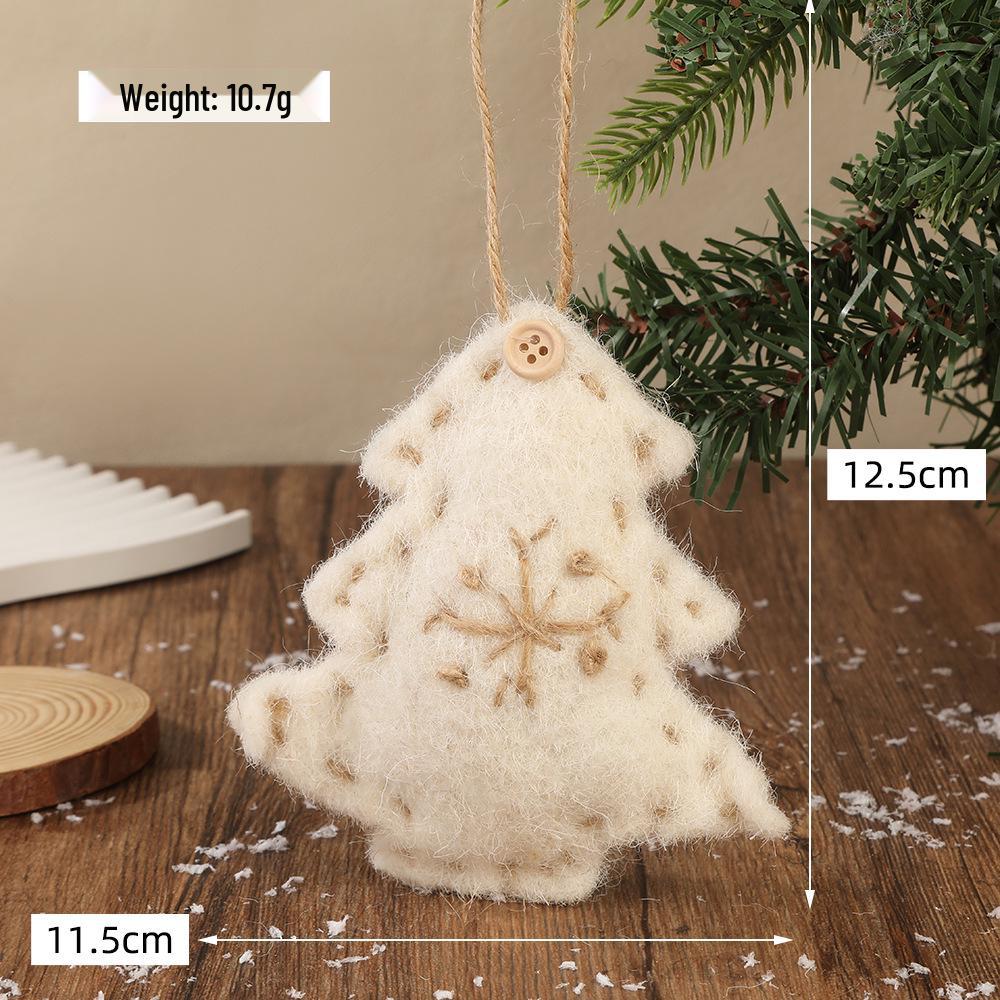 Christmas Wool Felt Santa Claus Tree Ornaments and Figurines