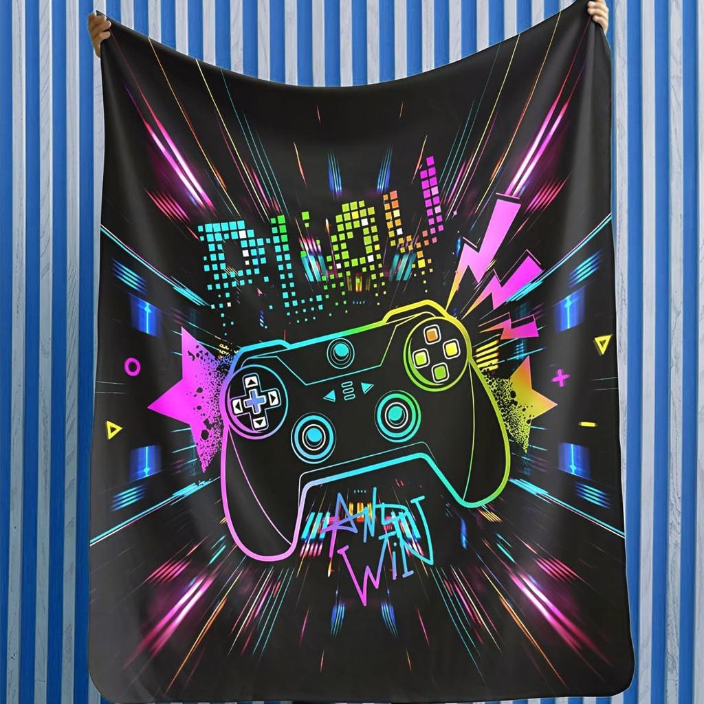 Cool Gamepad Pattern High Definition Digital Printing Blanket Person Gift Blanket Office Blanket