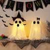 Ghost-themed Decoration Halloween Ghost Decoration, Light-Up with Witch Hat/Bow, Seasonal Holiday Decor Spooky Standing for Porch Yard Outdoor Party