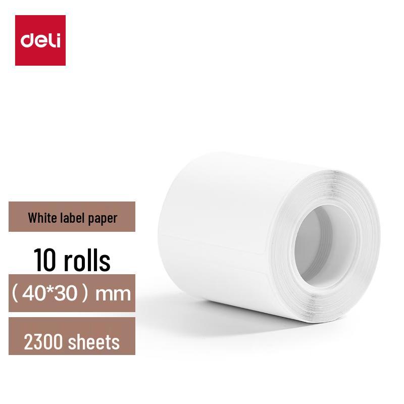 Deli QH72 White Thermal Label Paper, 10 Rolls