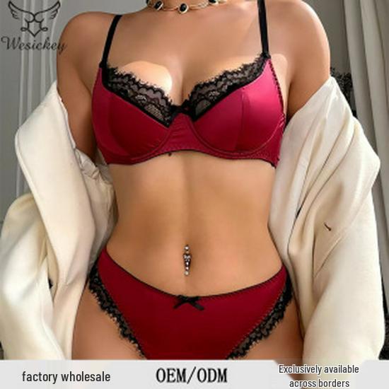 French Summer Mesh Lingerie Set: Ultra-Thin Anti-Sagging Bra for a Sleek Look