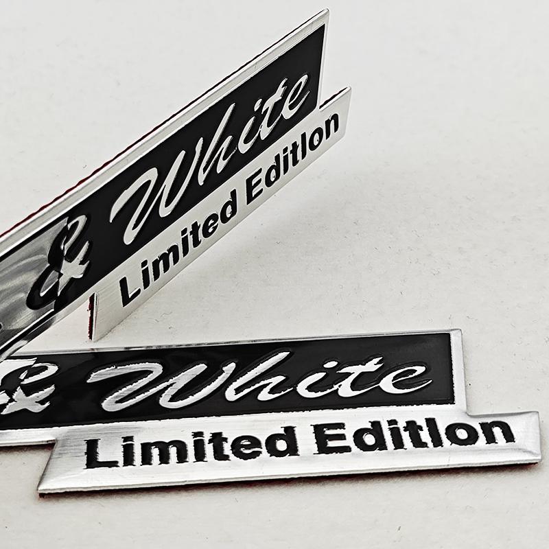 3D Aluminum Logo Black&White Limited Edition Badge Sticker Emblem Decals Auto Universal Accessories