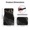 Abstract Black Gold Marble Car Floor Mats 4 Pieces Set Anti Slip Front and Rear Foot Mats Car Interior Accessories Universal