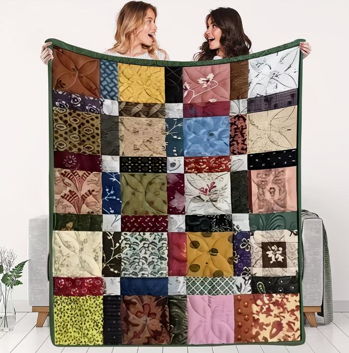 Vintage Patchworkdecke Handgefertigt mit vielfältigen Mustern Ein Kunstwerk für Zuhause Die Wärme der Zeit Ein Muss für ein gemütliches Zuhause