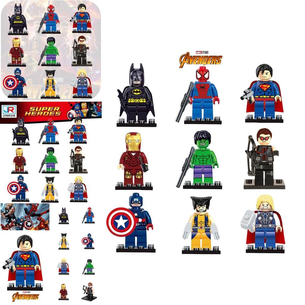 Superheld Bausteine Spielzeugset mit Iron Man Captain America Wolverine Spider-man und mehr!