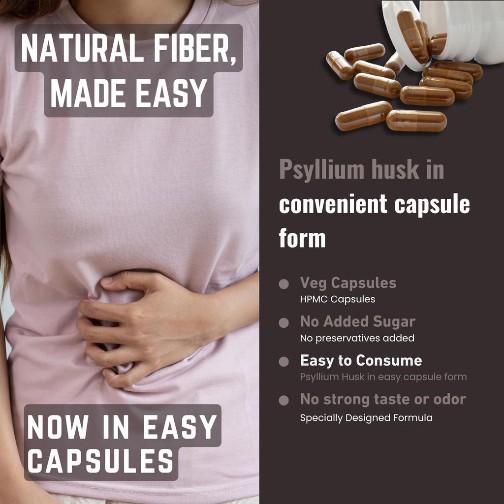 Psyllium Husk Extract Powder Capsules | 1500 Mg