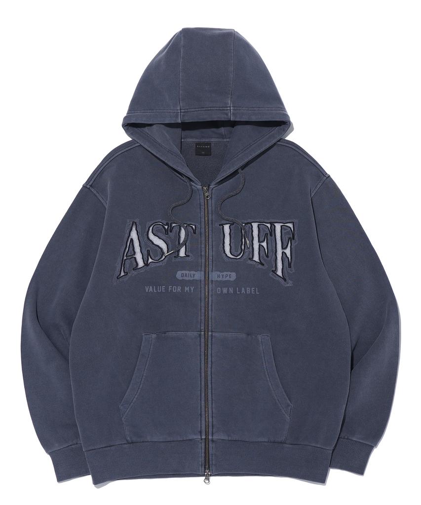 Annoyed A-Stuff Pigment Zip-Up Hoodie Lp3Tu643_Dark Grey