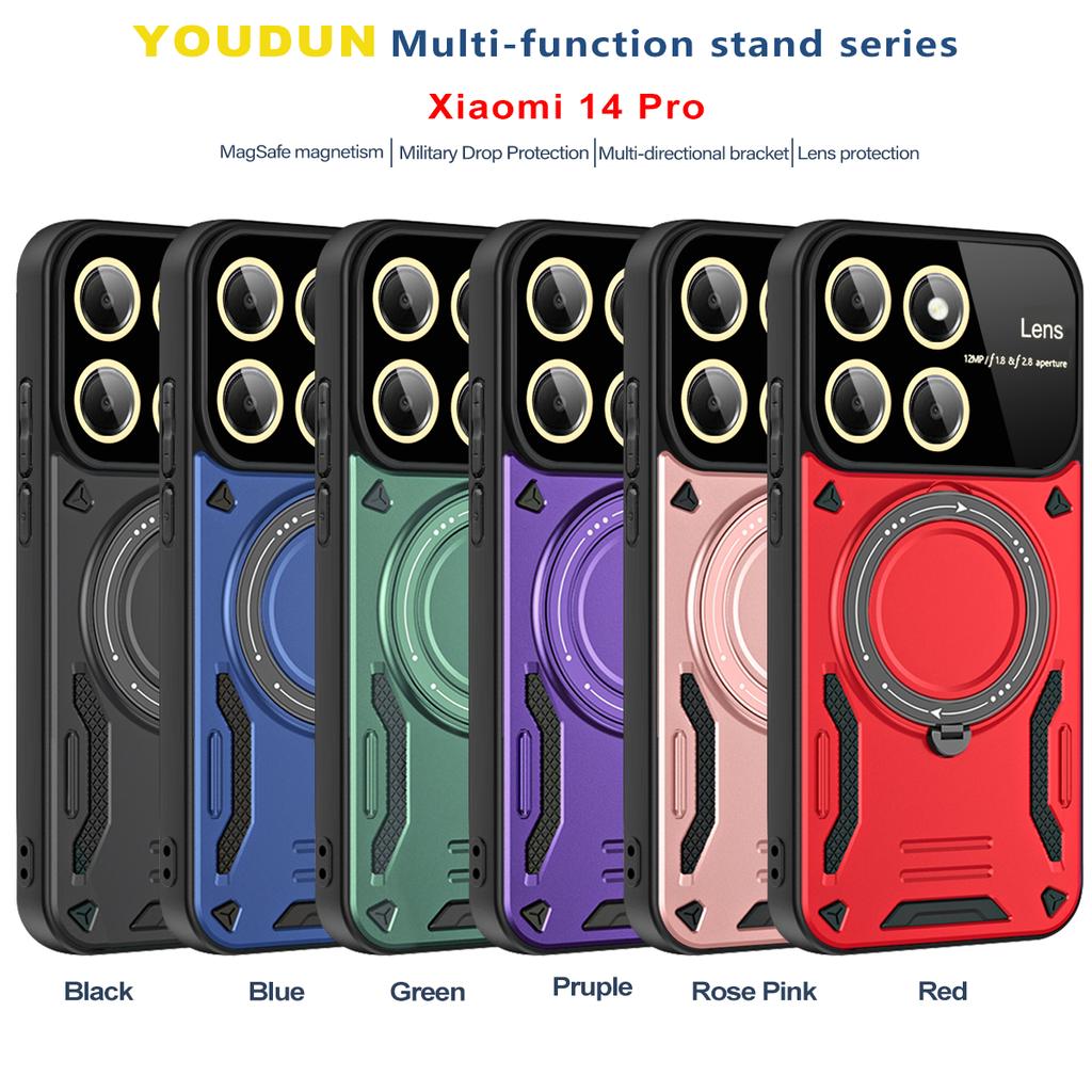 Armor Magsafe Wireless Charging Case For Xiaomi Mi 11T 12T 13T 14T Pro Mi 13 14 15 Pro Mi15 Ultra 5G Magnetic Ring Bracket Cover