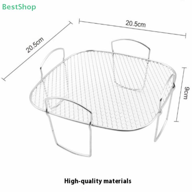 Air Fryer Rack 304 Stainless Steel Mesh Rack Barbecue Rack Microwave Steamer Oven Oil-draining Rack Accessory