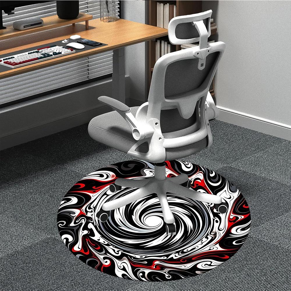 

1pc Swirl Pattern Chair Carpet for Office Non-Slip, Machine Washable Rug for Office, Room - Holiday Decor, Machine Made yy251016040 80cm by 80cm