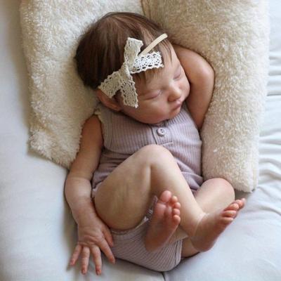 BZDOLL 50cm 20inch Asleep Baby Reborn Baby Soft Vinyl Newborn Bebe Doll with 3D Skin With Visible Veins Toy For Girl Gift