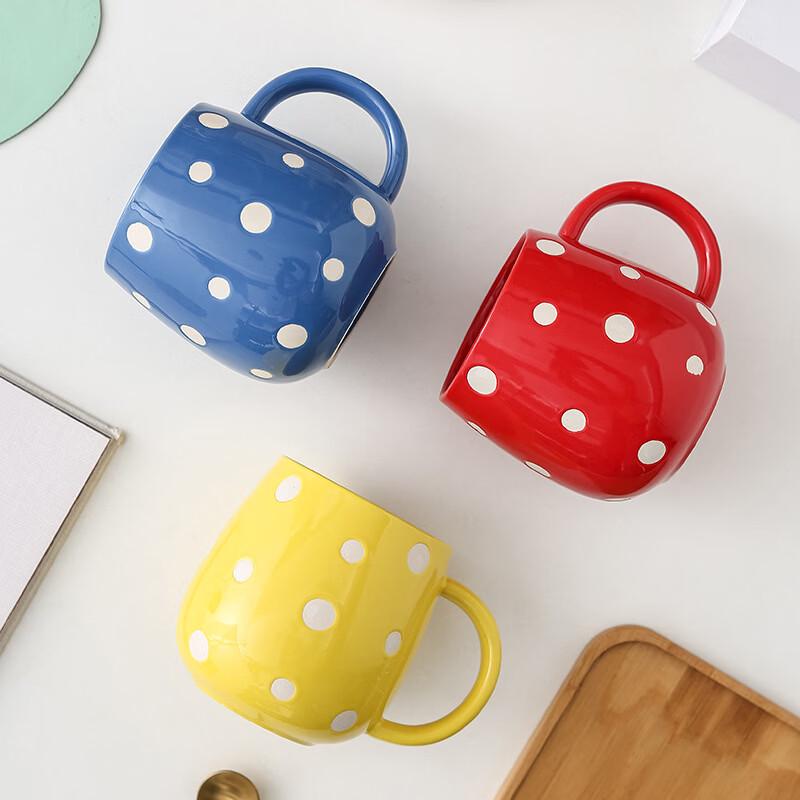 Hand-painted Polka Dot Ceramic Mug