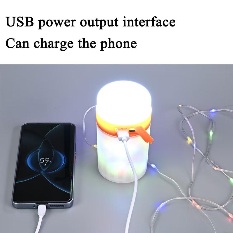 Portable Night Light String Light Power Bank Three in One Camping Tape Measure Light Camping Atmosphere Light Waterproof indoor