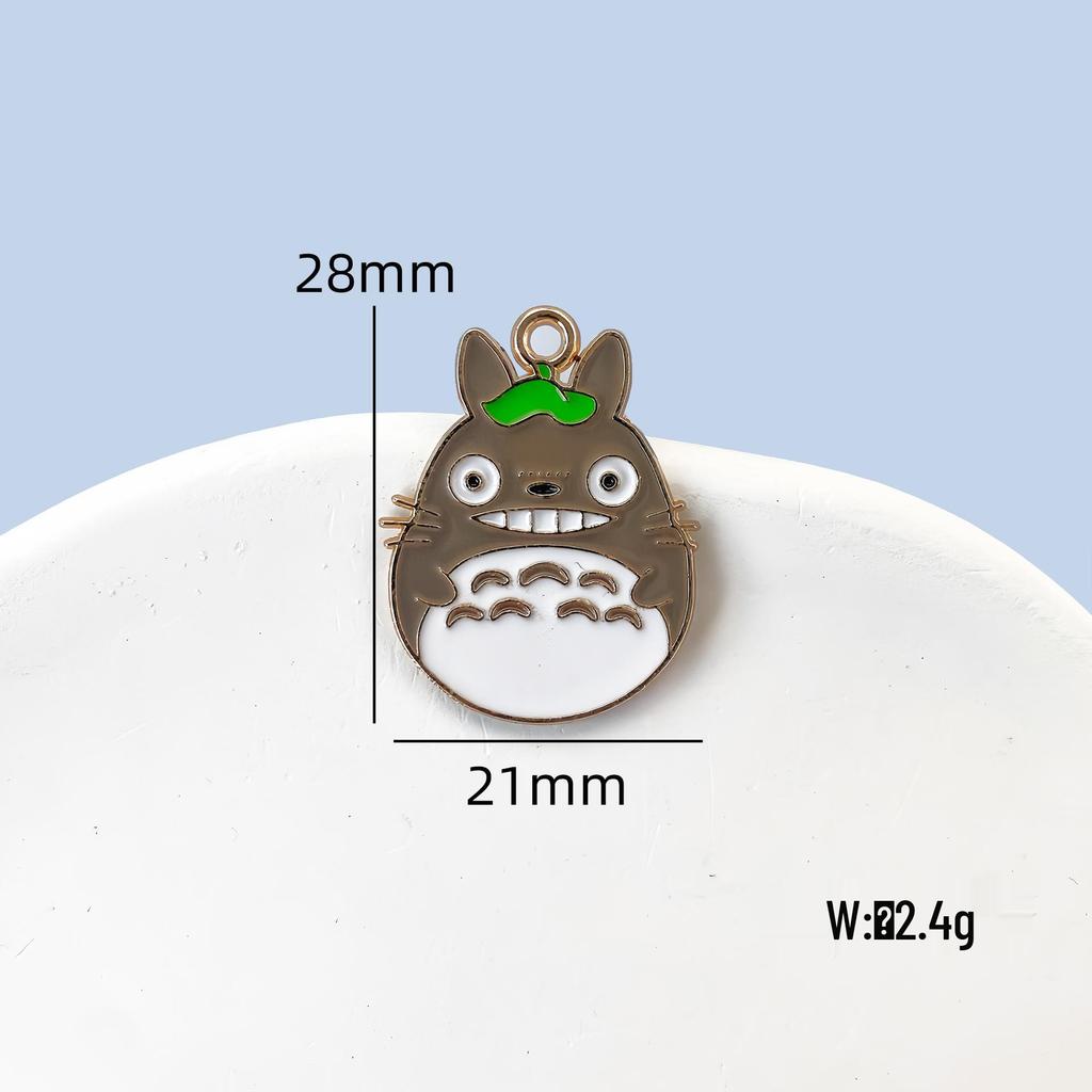 Totoro Miyazaki Pendant: Cute Cartoon Alloy Keychain Charm with Drip Oil Finish
