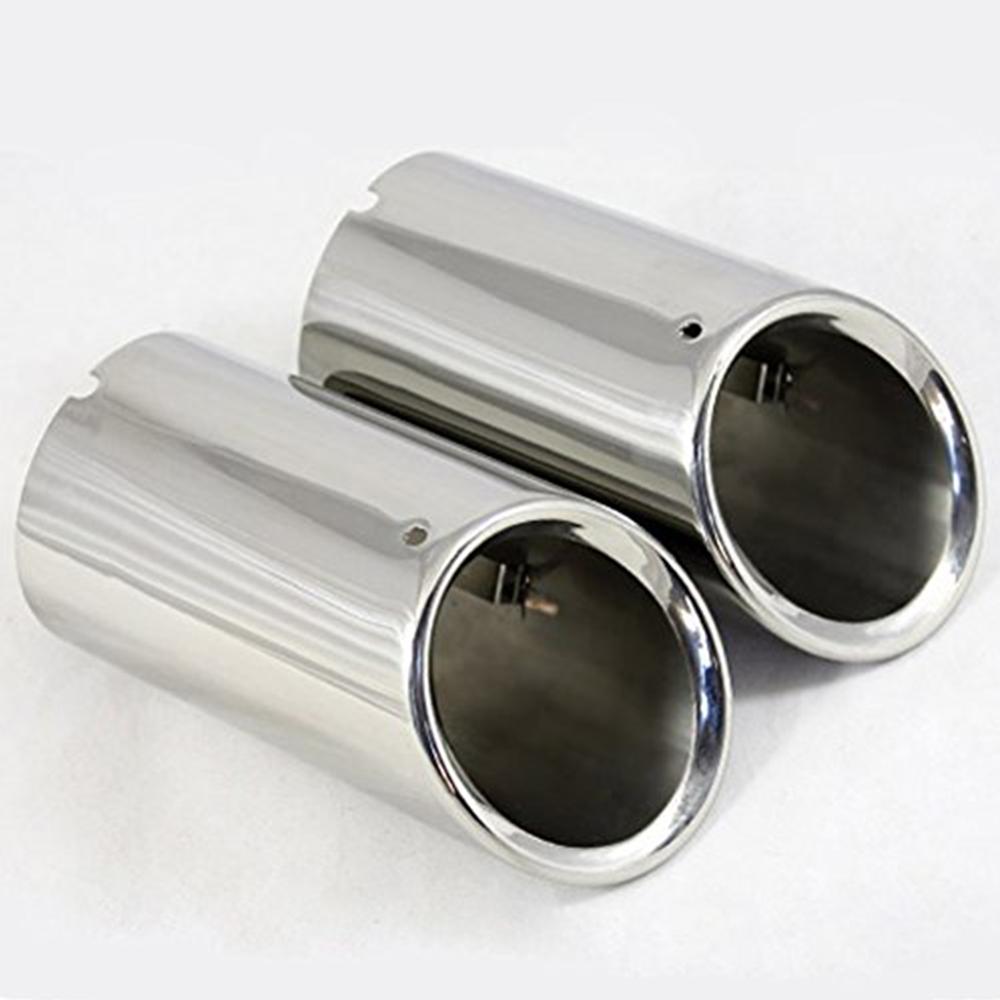 DSYCAR 1pair Chrome Plating Stainless Steel Car Exhaust Muffler Tip Pipes Covers ,universal Car Accessories