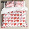 Love Heart Bedding Set Simple Plaid Duvet Cover 200x200 Pillowcase Single Double Queen King Nordic Couple Bed Cover Bedclothes