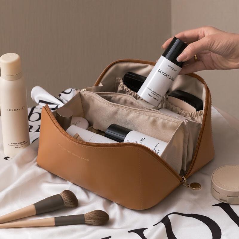 Women's Portable PU Leather Cosmetic Travel Bag