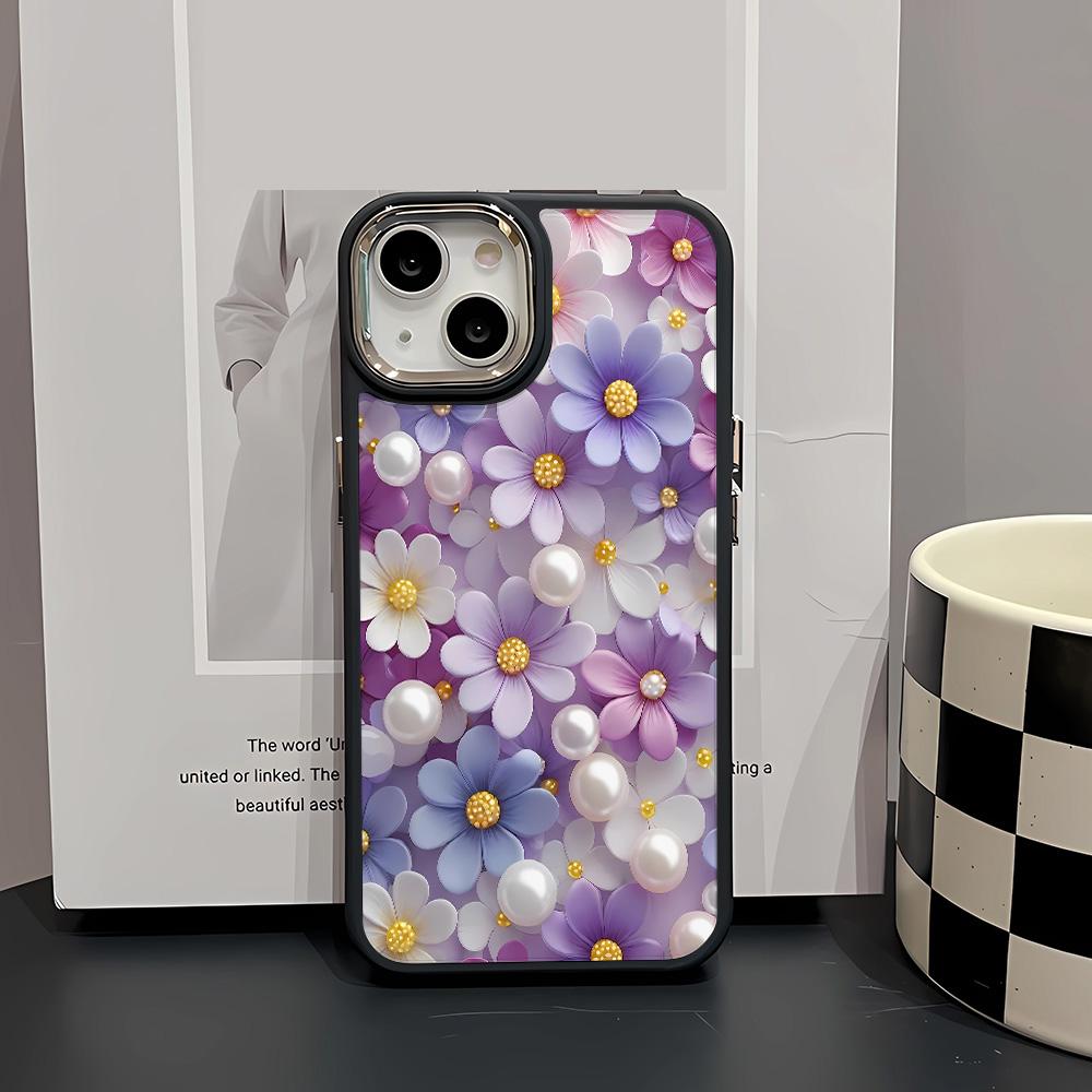 purple flowers Soft Phone Case For iPhone 16 15 14 13 12 11 Pro Max XR XS 7 8 Plus Case