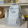 Schoolbag Starlight Fog Ash Low Saturation Polka Dot Star Backpack Junior High School Student Light Commuter Large Capacity School Bag Women's 