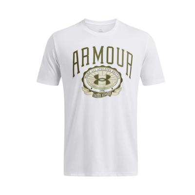 Collegiate Logo Print Crew Neck Short Sleeve T-Shirt Men Tops White 1379537-101