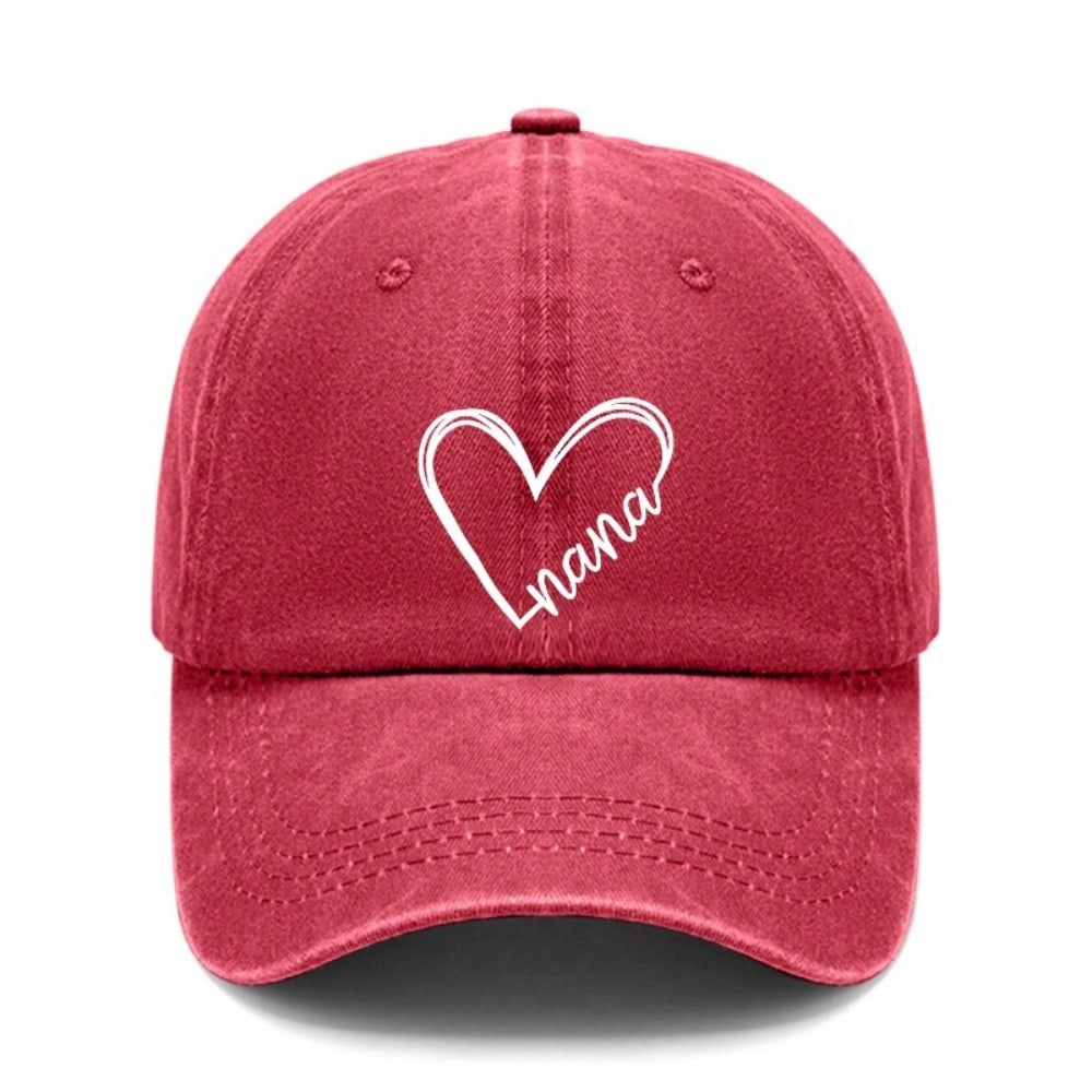 Unisex Nana Print Baseball Cap | Soft Fabric Adjustable Curved Brim Casual Streetwear Baseball Hat For Mother's Day Gift