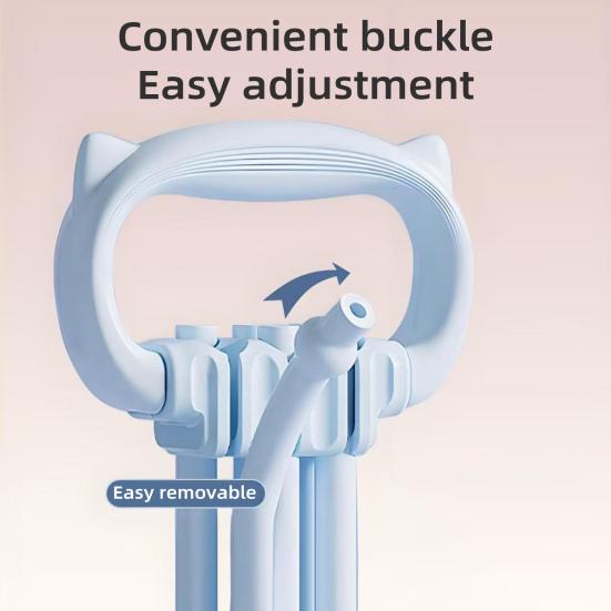 Adjustable 6-Tube Fitness Resistance Band with Cat Ear Handle Men Women Arm Shoulder Back Stretch Exercise Strap