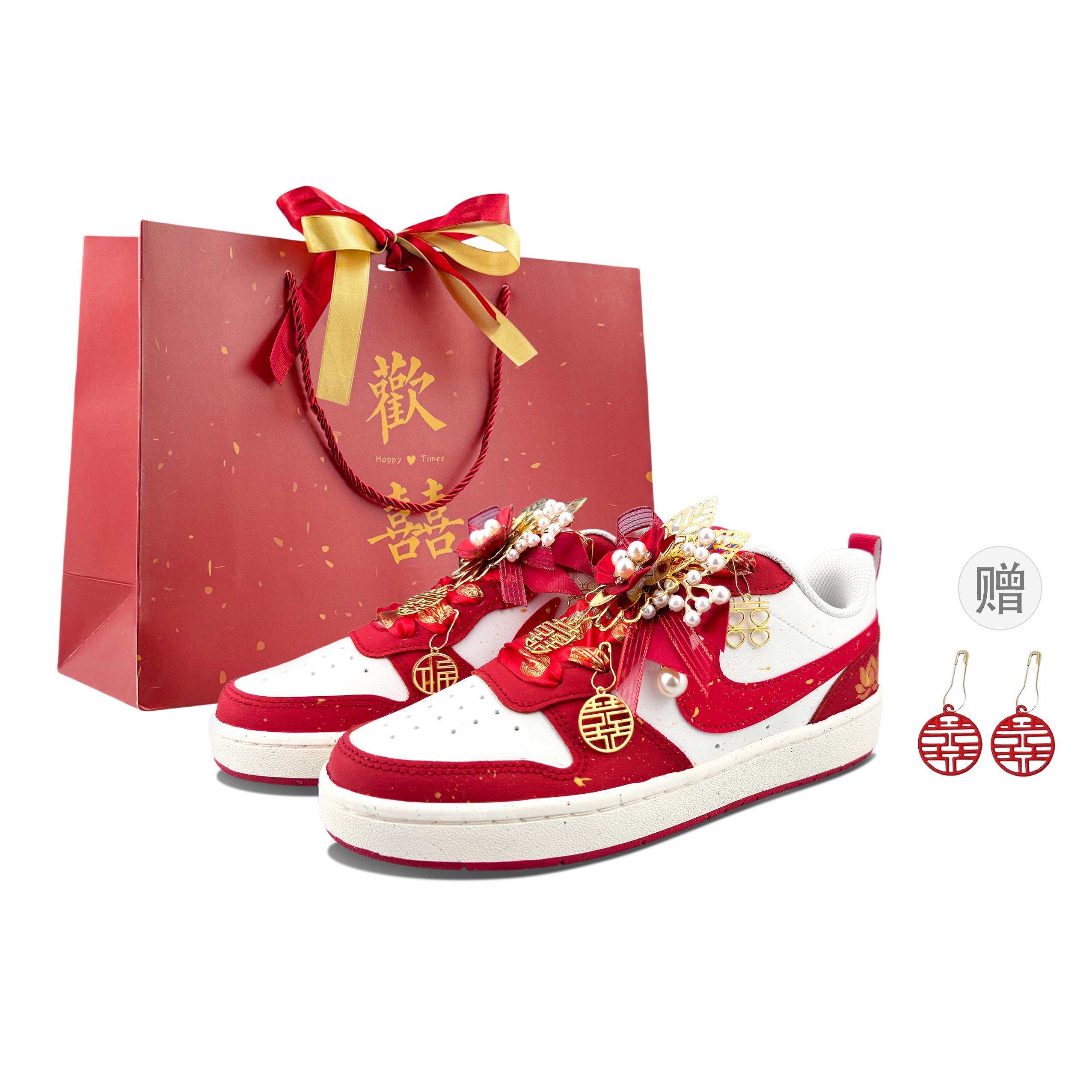 

Nike Court Borough Cushioning Abrasion Resistant Low top Skateboard Shoes Women s Red BQ5448-119(TeamX-BOX) 36.5