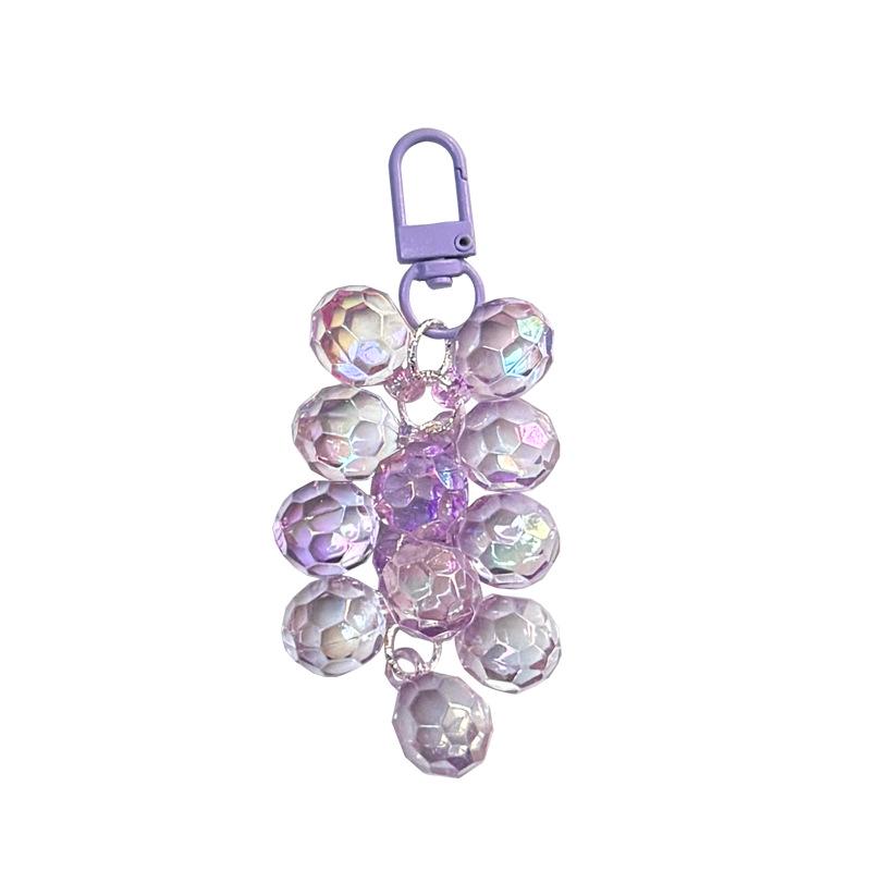 Charming Transparent Acrylic Grape Cluster Keychain - Women's Handbag Accessory & Small Gift