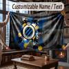 Custom Name Flannel Throw Blanket Club Brugge FC Pattern Warm Home Decoration