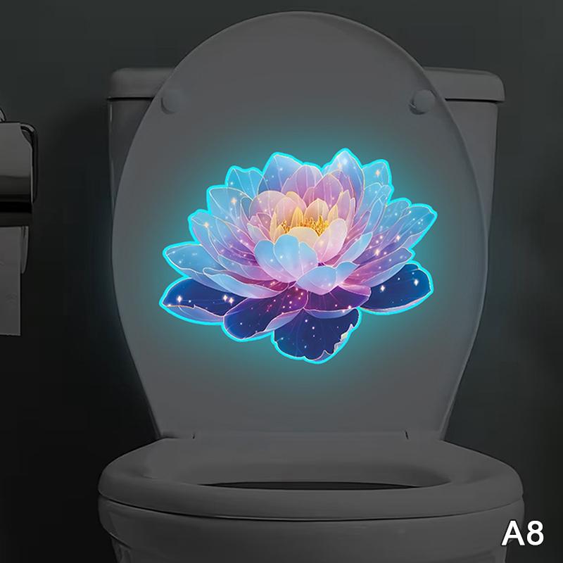 Leuchtet im Dunkeln Toilettenaufkleber Selbstklebend Abnehmbar Fenster Wandaufkleber Heimdekoration Autoaufkleber Leuchtet Nachts