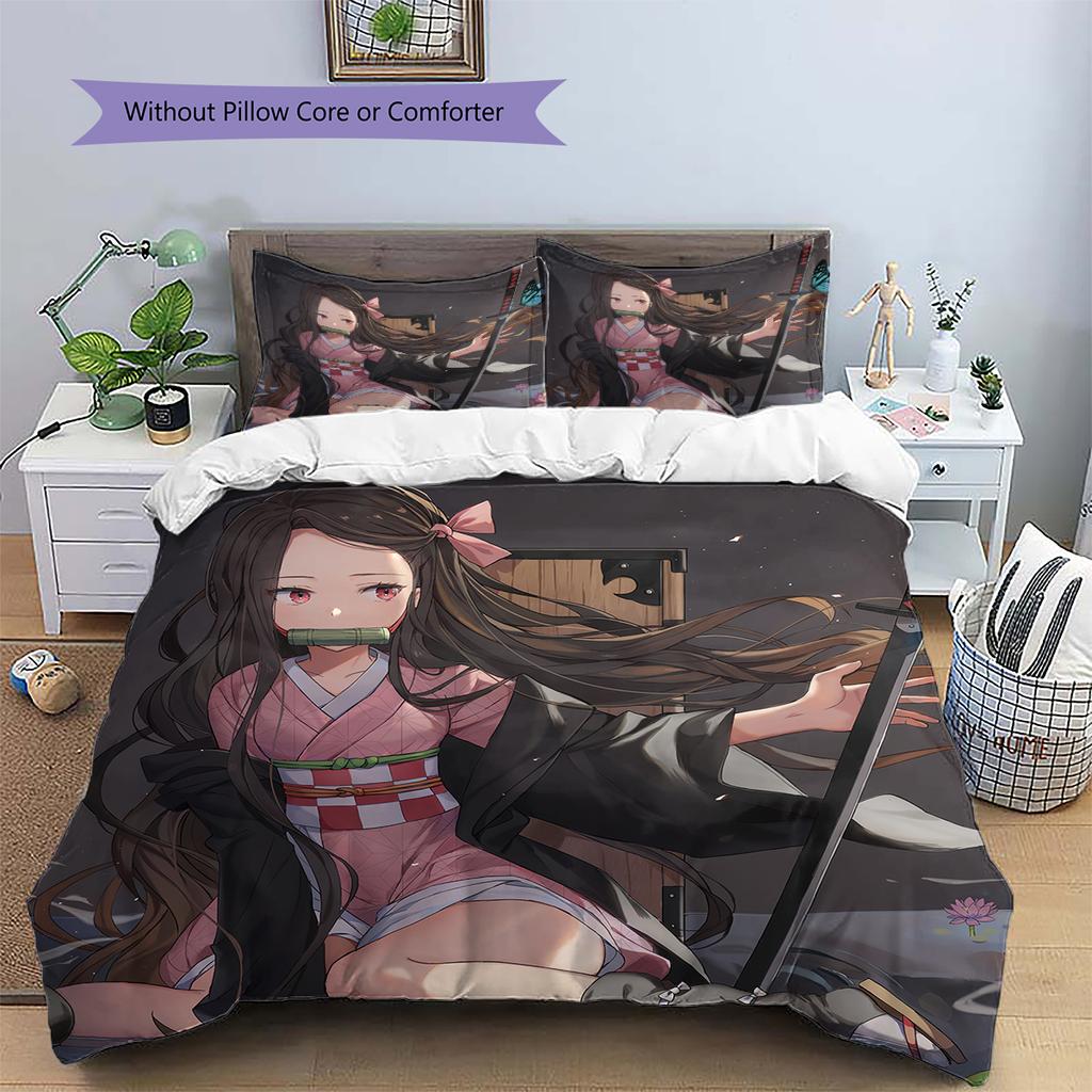 Demon Slayer Main Quest Bedding Set Duvet Cover Pillowcase No Filler, Soft Home Bedroom Decor, Perfect Gift for Fans.chl